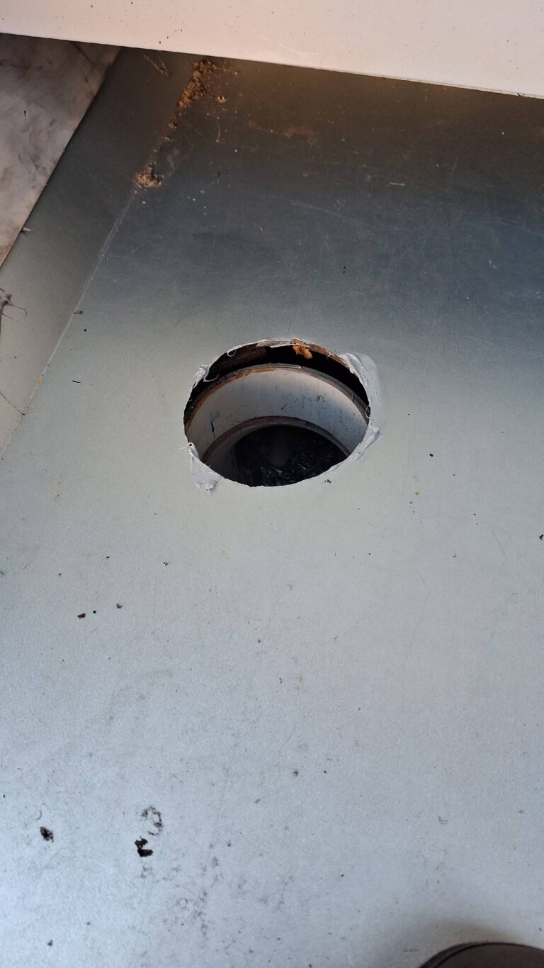 New box gutter outlet after replacement
