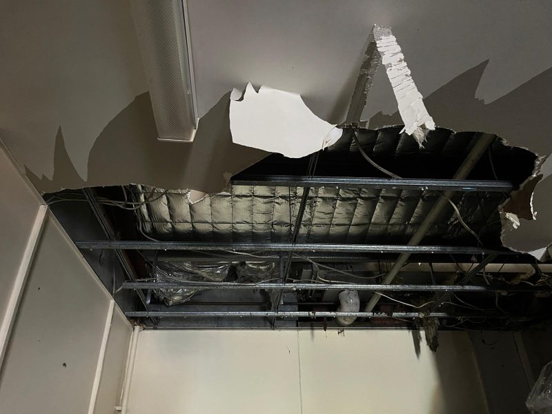 Commercial ceiling repair works in a Perth restaurant