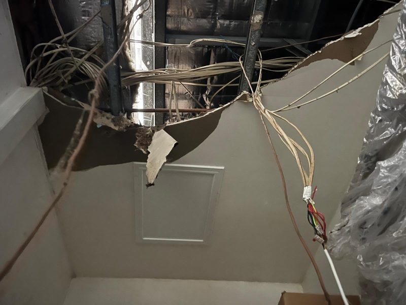 Commercial ceiling repair works in a Perth restaurant
