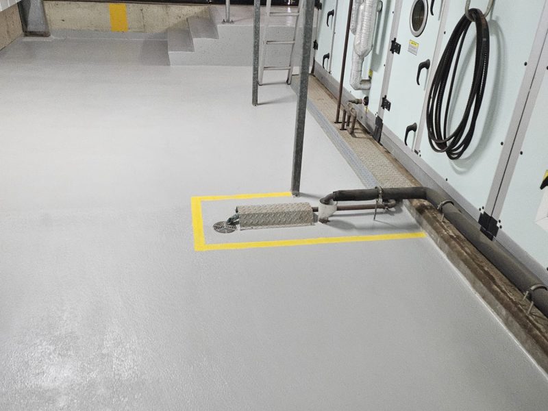 Plant room painting and floor coating at a commercial building