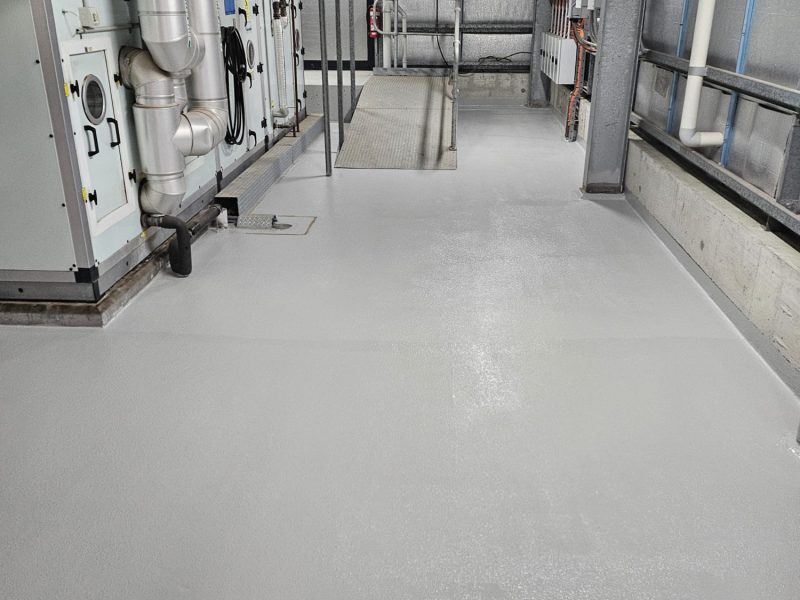 Plant room painting and floor coating at a commercial building