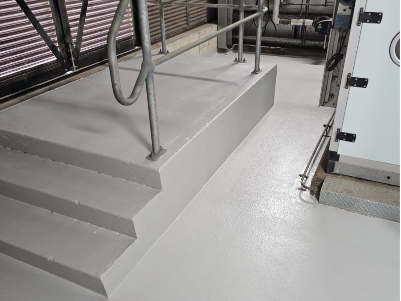 Plant room painting and floor coating at a commercial building